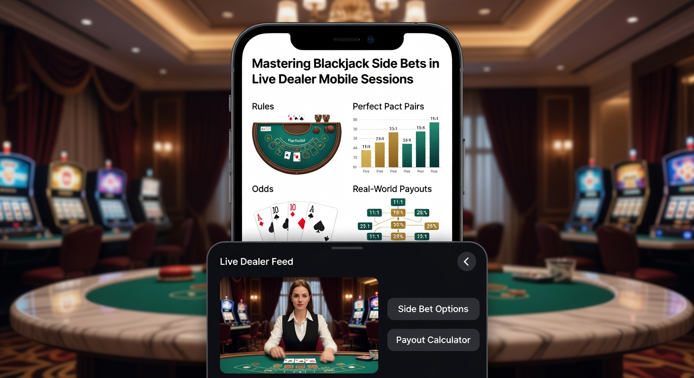 Grafik mit Hausvorteilen verschiedener Blackjack-Nebenwetten, dargestellt als Balkendiagramm auf einem mobilen Live-Tisch