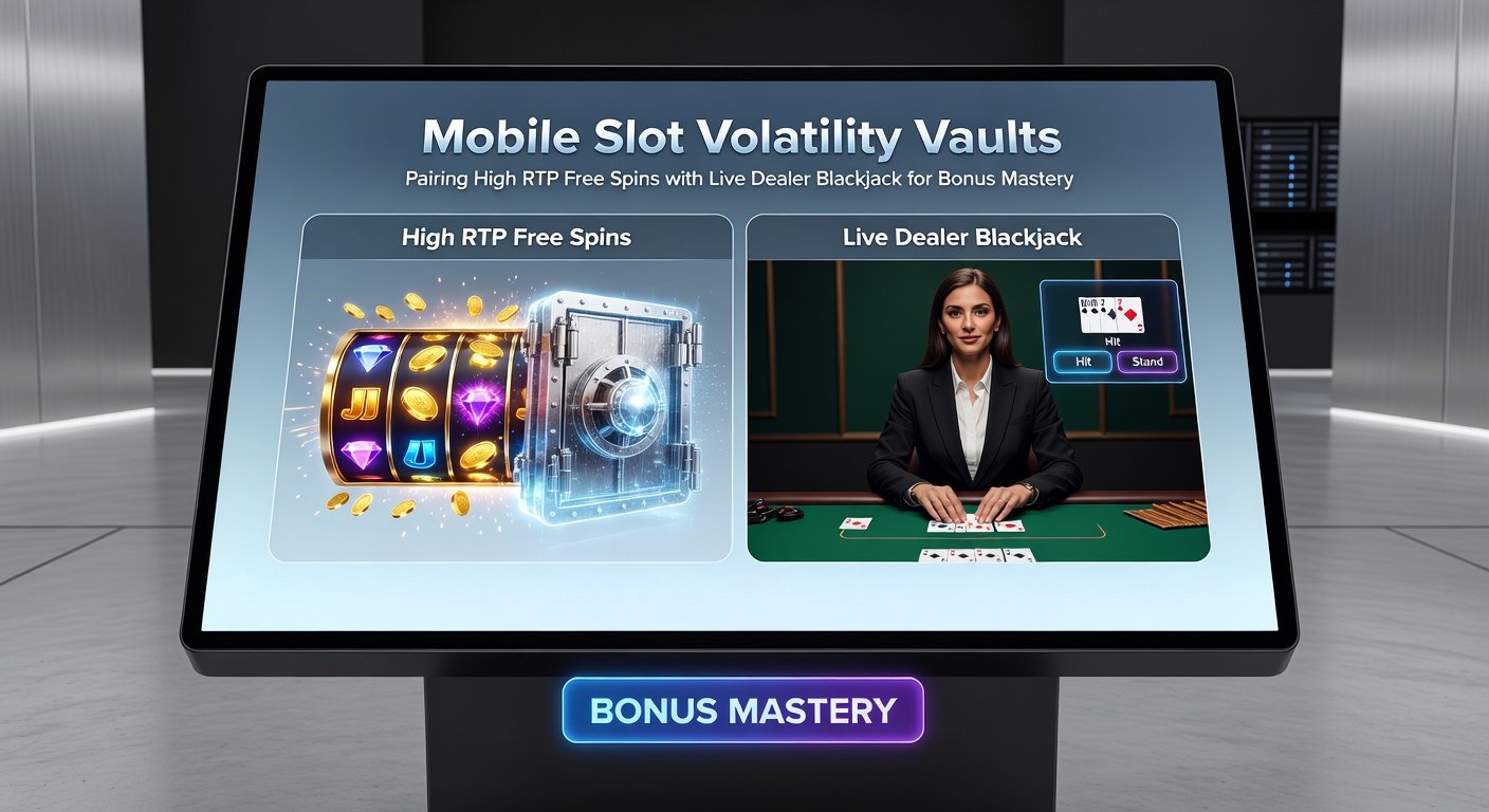 Live Dealer Blackjack auf Tablet neben Slot-Symbolen, illustriert die Paarung von Spielen für maximale Boni