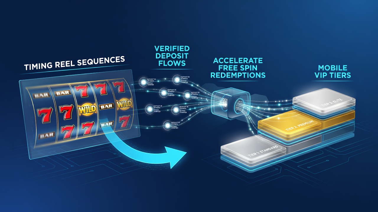 Illustration von synchronisierten Walzenabläufen und Einzahlungsverifikationen in mobilen Casino-Apps